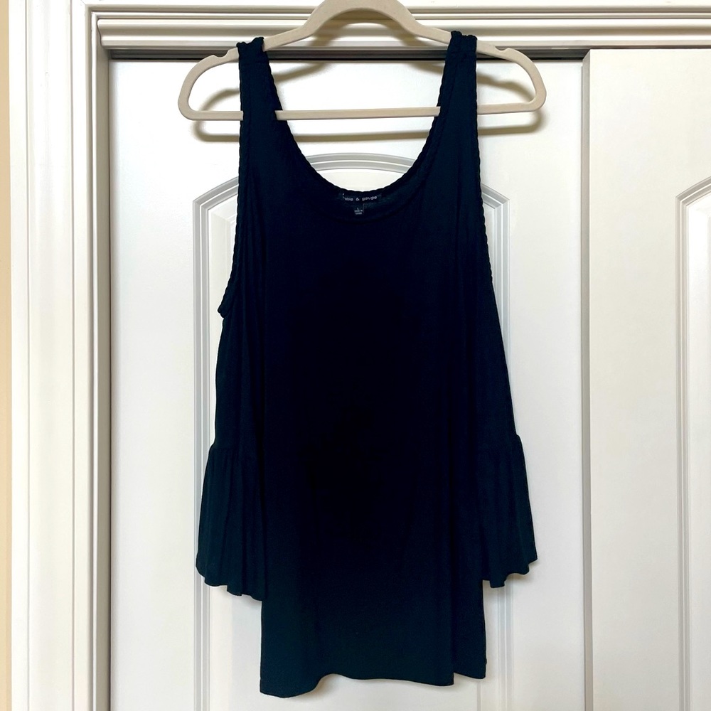Black Cold Shoulder Top